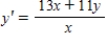 Solve the homogeneous differential equation   . ​ A)    B)    C)    D)    E)   