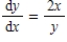Use the differential equation   and its slope field to find the slope at the point   . ​   ​ A) -32 B) -1 C) -8 D) -64 E) 16