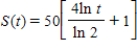 <strong>The rate of change in sales S is inversely proportional to time measured in weeks.Find S as a function of t if sales after 2 and 4 weeks are 250 units and 450 units respectively. </strong> A) B) C) D) E)