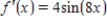 Find an equation for the function   whose derivative is   and whose graph passes through the point   . ​ A)    B)    C)    D)    E)   