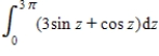 Evaluate the definite integral of the trig function. ​   ​ Use a graphing utility to verify your results. ​ A) 5 B) 7 C) 6 D) 4 E) 8