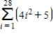 Use the properties of summation and Theorem 5.2 to evaluate the sum. ​   ​ A) 416 B) 30,996 C) 30,884 D) 7,854 E) 30,856
