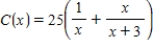 The ordering and transportation cost C for components used in a manufacturing process is approximated by   ,where C is measured in thousands of dollars and x is the order size in hundreds.According to Rolle's Theorem,the rate of change of the cost must be 0 for some order size in the interval   .Find this order size.Round your answer to three decimal places. ​ A) 8.196 components B) 5.598 components C) 6.674 components D) 5.174 components E) 4.098 components