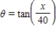 <strong>A petrol car is parked a = 40 feet from a long warehouse (see figure).The revolving light on top of the car turns at a rate of 30 revolutions per minute.Write θ as a function of x. </strong> A) B) C) D) E)
