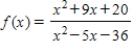 Identify the vertical asymptotes for   . ​ A) ​   ,   B) ​   C) ​   D) ​   ,  