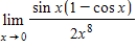 Determine the limit (if it exists) . ​   ​ A) 8 B) 1 C) 0 D) 2 E) does not exist