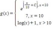 Consider the piecewise function, ​   ​ ​ Find the value of C so that   exists.​ ​ A) ​The limit does not exist B) ​   C) ​   D) ​  