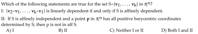 Find the barycentric coordinates of p with respect to the affinely independent set of points that precedes it.  <div style=padding-top: 35px> 