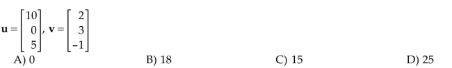 Compute the dot product u · v.