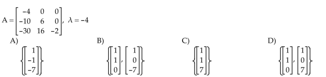 For the given matrix A, find a basis for the corresponding eigenspace for the given eigenvalue.