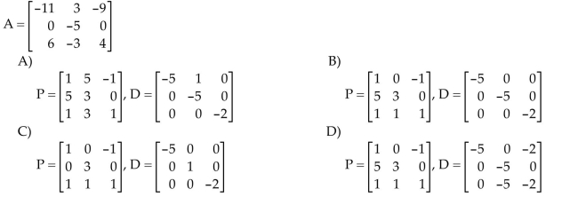 Diagonalize the matrix A, if possible. That is, find an invertible matrix P and a diagonal matrix D such that