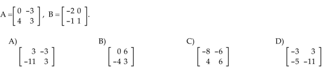 Find the matrix product AB, if it is defined.