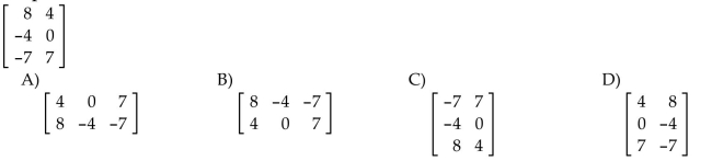 Find the transpose of the matrix.