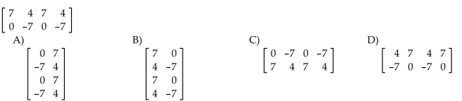Find the transpose of the matrix.