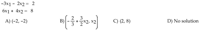 Solve the system by using the inverse of the coefficient matrix.