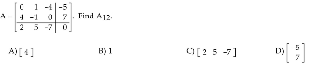 Identify the indicated submatrix.