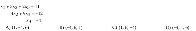 Solve the system of equations.