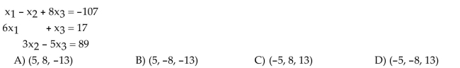 Solve the system of equations.