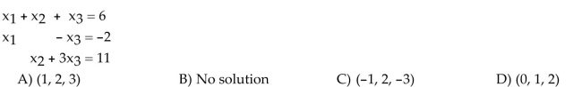 Solve the system of equations.