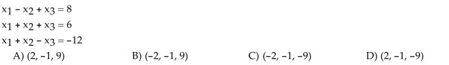 Solve the system of equations.
