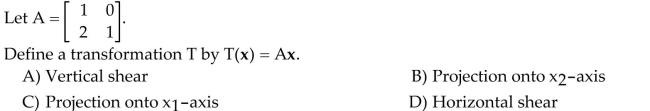 Describe geometrically the effect of the transformation T.