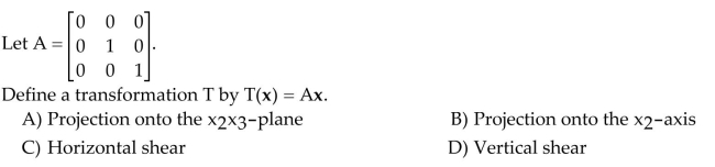 Describe geometrically the effect of the transformation T.