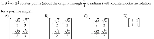 Find the standard matrix of the linear transformation T.
