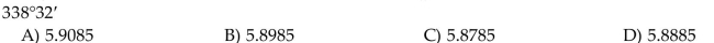 Convert the degree measure to radians, correct to four decimal places.
