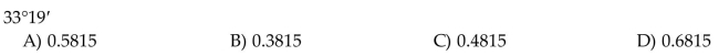Convert the degree measure to radians, correct to four decimal places.