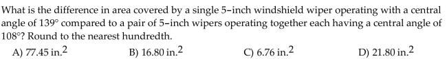 Find the area of a sector of a circle having radius r and central angle . If necessary, express the answer to the nearest tenth.