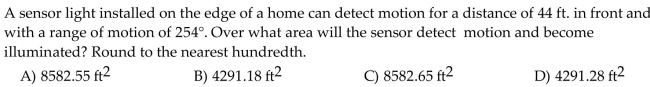 Find the area of a sector of a circle having radius r and central angle . If necessary, express the answer to the nearest tenth.