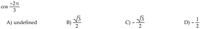Find the exact circular function value.