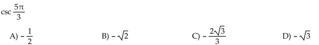 Find the exact circular function value.