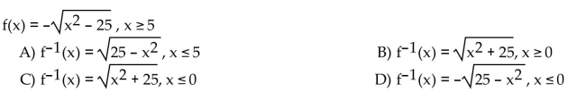 If the function is one-to-one, find its inverse. If not, write not one-to-one.  <div style=padding-top: 35px> 