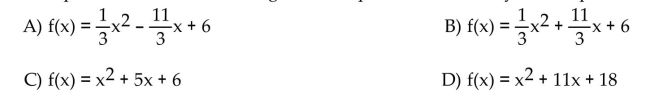 Provide an appropriate response. Find a quadratic function f having x-intercepts -9 and -2 and y-intercept 6.
