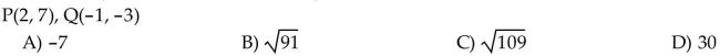For the points P and Q, find the distance d(P, Q).  <div style=padding-top: 35px> 
