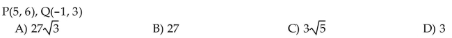 For the points P and Q, find the distance d(P, Q).  <div style=padding-top: 35px> 