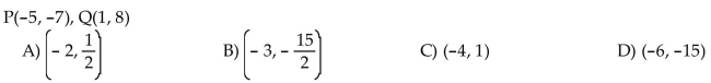 For the points P and Q, find the coordinates of the midpoint of the segment PQ.  <div style=padding-top: 35px> 