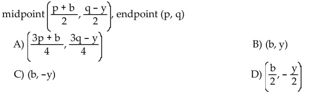 Find the coordinates of the other endpoint of the segment, given its midpoint and one endpoint.  <div style=padding-top: 35px> 