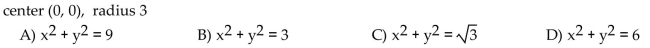 Find the center-radius form of the equation of the circle.  <div style=padding-top: 35px> 
