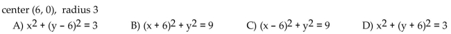 Find the center-radius form of the equation of the circle.  <div style=padding-top: 35px> 