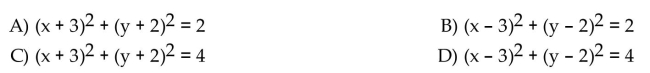 Use the graph to determine the equation of the circle in center-radius form.    <div style=padding-top: 35px> 