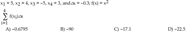 Evaluate the sum using the given information.