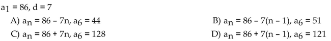 Write the first n terms of the given arithmetic sequence (the value of n is indicated in the question).