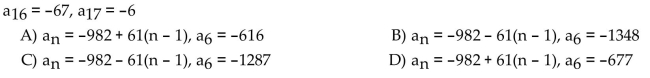 Write the first n terms of the given arithmetic sequence (the value of n is indicated in the question).