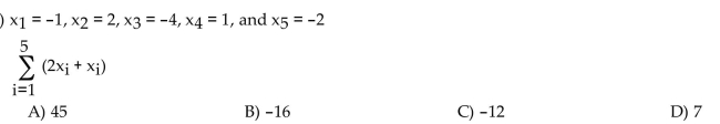 Evaluate the sum using the given information.