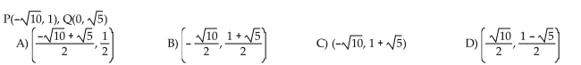 For the points P and Q, find the coordinates of the midpoint of the segment PQ.