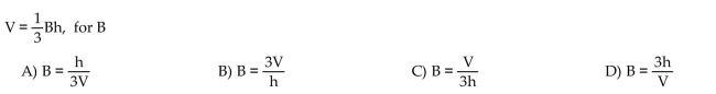 Solve the formula for the indicated variable.