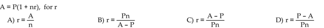 Solve the formula for the indicated variable.