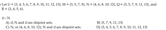 Use these sets to find the following. Identify any disjoint sets.